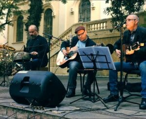 Carlos Dinarte e amigos em evento promovido pelo Arquivo Público do Estado do RS