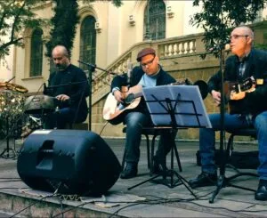 Carlos Dinarte e amigos em evento promovido pelo Arquivo Público do Estado do RS